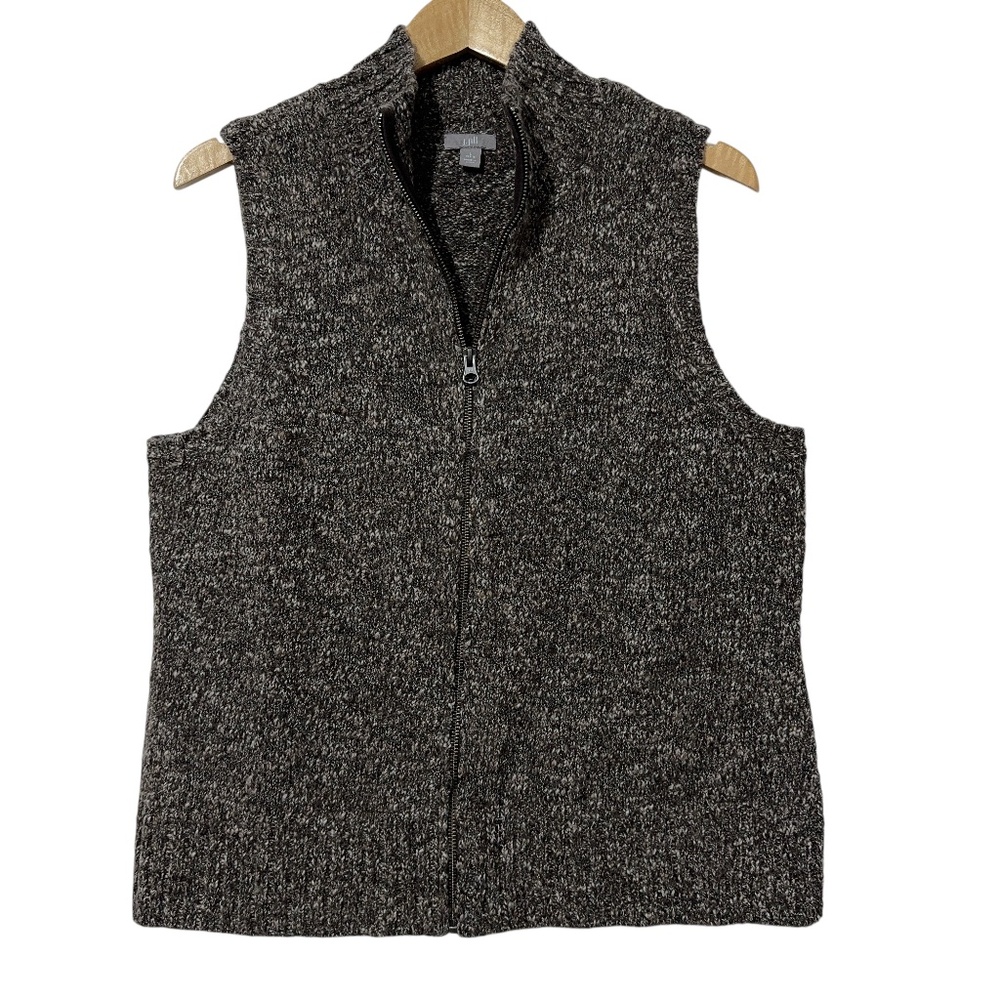 J Jill Womens Wool Alpaca Blend Zip Front Sweater Vest Size L Fall Casual
